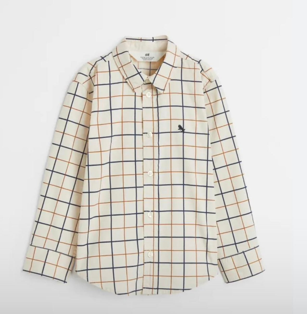 Camisa H&M Beish con rayas marrones