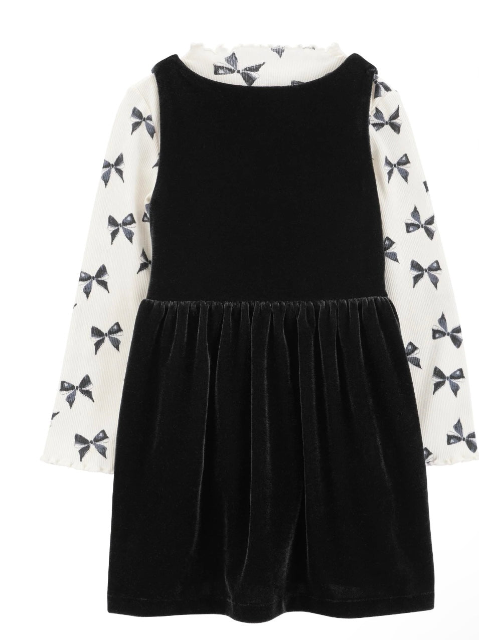 Vestido negro con franela Blanca/ Carters